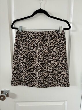 LOFT Leopard Print Mini Skirt in Beige and Black - With Pockets